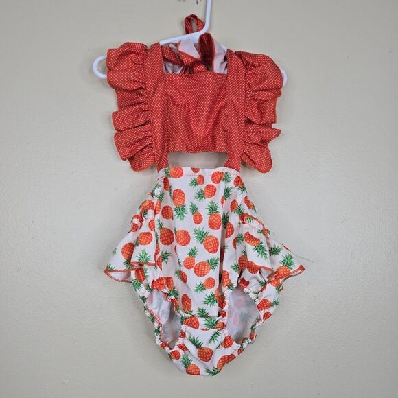 Pineapple ruffle romper size 12-18 nwot - Picture 1 of 3